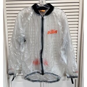 KTM Clear Zip Up Rain Jacket Motor Sports Logo Size Large Vented Powerwear